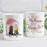 Personalized You Will Always Be My Person Cherry Blossom Tree White Ceramic Mug Friendship Gifts for Office and Home
