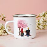 Taza esmaltada personalizada Juntos desde hace años Árbol rosa Dulce historia de amor 11oz Cumpleaños Navidad San Valentín