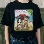 Personalised Girls Trip Beach Travel Friend Besties Summer Holiday T-shirt Friend Daily Wear