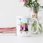 Personalised Life is Better with Besties Travel Theme White Ceramic Mug Friendship Gifts C-type Handle