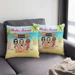 Personalized Best Friend Friendship Seaside The Waves Coconut Tree Throw Pillow Cover Birthday Home Decoration