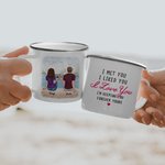 Personalized I Love You I Am Keeping You Forever Seaside Sweet Enamel Mug with Handle Valentine's Day Birthday Gifts