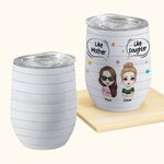 Personalised Like Mother Like Daughters Showing Love for Each Other with Colourful Stars Eleme Wine Tumbler Memorial Gift Easy to Clean