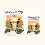Personalised This Couple on Beach Chairs Design Husband and Wife Travel Partners for Life Acrylic Plaque Valentine's Day Gift House Decorations