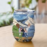Personligt par Man och fru Resa Snöberg Vin Tumbler Jubileum med Isoleringseffekt