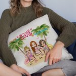 Personalized Girlfriend Friendship Lasts Forever Seaside Sunset Beach Throw Pillow Cover Anniversary Bedroom Decor