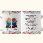 Personnalisé Best Friends Forever Never Apart Flowers Design Tasse en céramique blanche Bestie Cadeaux pour femme Passe au lave-vaisselle et au micro-