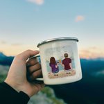 Personalized I Love You I Am Keeping You Forever Seaside Sweet Enamel Mug with Handle Valentine's Day Birthday Gifts