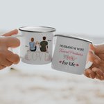 Personalised Husband and Wife Travel Partner for Life Enamel Mug 11oz Valentine's Day Christmas Gift for Her
