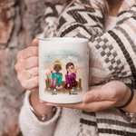 Personalised Side By Side Or Miles Apart Besties Will Always Be Connected By Heart White Ceramic Mug Bestie Gifts for Women