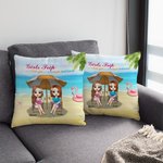 Personalized Best Sisters Love You Beach Summer Throw Pillow Cover Best Friend Gift for Living Room