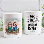 Personalized Life is Better with a Bestie White Ceramic Mug Friendship Gift Coffee Mug