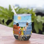 Personalized  Couple Love Each Other Drink Together Watch Sunflower  Wine Tumbler Anniversary with Insulation Effect