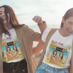 T-shirt personnalisé de fête de vacances d'été de bar de plage de filles de Besties cadeau de carnaval