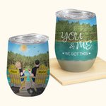 Personalised Couple You and Me Enjoy Forest Landscape Love Forever Wine Tumbler Valentine's Day Suitable for Hot and Cold Liquids