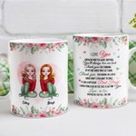 Meilleurs amis personnalisés Merci pour la conception de fleurs debout Tasse en céramique blanche Cadeaux d'ami Passe au lave-vaisselle et au micr