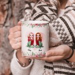 Meilleurs amis personnalisés Merci pour la conception de fleurs debout Tasse en céramique blanche Cadeaux d'ami Passe au lave-vaisselle et au micr