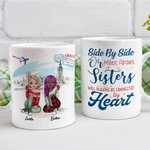 Thème de voyage personnalisé côte à côte ou à des kilomètres l'un de l'autre Les meilleurs amis seront toujours connectés par Hea Tasse en cér