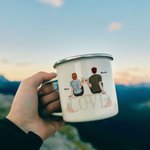 Personalised Husband and Wife Travel Partner for Life Enamel Mug 11oz Valentine's Day Christmas Gift for Her