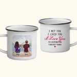 Personalized I Love You I Am Keeping You Forever Seaside Sweet Enamel Mug with Handle Valentine's Day Birthday Gifts