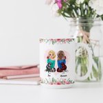Personnalisé Best Friends Forever Never Apart Flowers Design Tasse en céramique blanche Bestie Cadeaux pour femme Passe au lave-vaisselle et au micro-