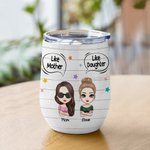 Personalised Like Mother Like Daughters Showing Love for Each Other with Colourful Stars Eleme Wine Tumbler Memorial Gift Easy to Clean