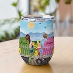 Personalised Travel Partners Couple Husband and Wife Love Wine Tumbler Anniversary with Insulation Effect