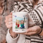 Personalized to My Bestie I Love You Travel Theme White Ceramic Mug Friendship Gifts for Office and Home