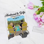 Personalised This Couple on Beach Chairs with Lakeside View Acrylic Plaque Valentine's Day Gift Acrylic Decoration