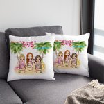 Personalized Girlfriend Friendship Lasts Forever Seaside Sunset Beach Throw Pillow Cover Anniversary Bedroom Decor