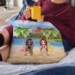 Personalised Best Friend Best Friend Girl Friendship Story Seaside Blue Sky Vacation Throw Pillow Cover Anniversary Home Decoration