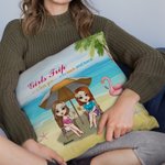 Personalized Best Sisters Love You Beach Summer Throw Pillow Cover Best Friend Gift for Living Room
