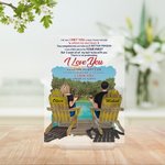 Personalised I Love You This Couple on Beach Chairs Design Acrylic Plaque Valentine's Day Gift House Decorations