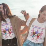 Personnalisé Drinking Life Girls Besties Meilleur ami Déclaration d'amitié T-shirt Cadeau d'anniversaire Usage quotidien