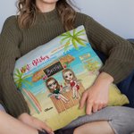 Personalised Girlfriend Friendship Story Seaside Flowers Kiosk Beach Throw Pillow Cover Anniversary Home Decoration