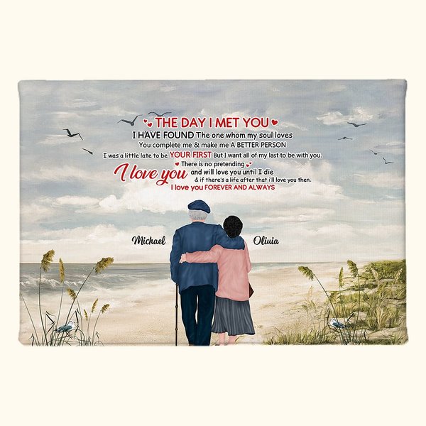 Personnalisé je t'aime pour toujours bord de mer vieux Couple affiche sans cadre peinture mur Art imprimer saint valentin anniversaire