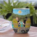 Personalised Couple You and Me Enjoy Forest Landscape Love Forever Wine Tumbler Valentine's Day Suitable for Hot and Cold Liquids