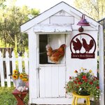 Personalized Retro Chicken Hens Farm Coop Metal Sign with Text Farmhouse Wall Art Home Decor Housewarming Gift for Farmer Owner
