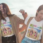 Personalized Best Besties Surfboard Car Travel Natural Beach Scenery T-shirt Party Daily Wear
