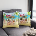 Personalised Best Friends Sisters Drink Surf Seaside Throw Pillow Cover Best Friend Gift Home Decoration
