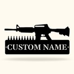 Signe de pistolet en métal personnalisé signe de mur signe de pistolet signe de balle de pistolet cadeau pour papa décor à la maison cadeau de fête de