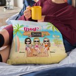 Personalised Best Friends Sisters Drink Surf Seaside Throw Pillow Cover Best Friend Gift Home Decoration