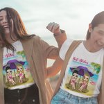 Personalized Best Bitches Besties Beach Party Summer Holiday T-shirt Party Travel