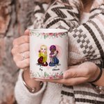 Tasse décorative en céramique blanche personnalisée côte à côte ou à des kilomètres l'une de l'autre Besties Will Always Be Connected By Heart