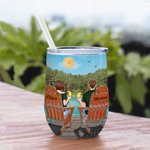 Personalised  Couple Love Forever Lake and Forest  Wine Tumbler Birthday Easy to Clean