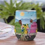 Personalised Travel Partners Couple Husband and Wife Love Wine Tumbler Anniversary with Insulation Effect