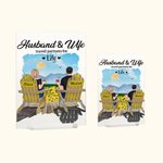 Personalised This Couple on Beach Chairs and Sunflower Design Acrylic Plaque Anniversary Gift Acrylic Decoration