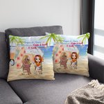 Personalized Sisters Forever Love We Are Sugar and Spice Summer Beach Throw Pillow Cover Best Friend Gift for Living Room