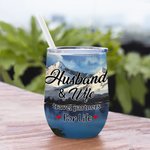 Personligt par Man och fru Resa Snöberg Vin Tumbler Jubileum med Isoleringseffekt