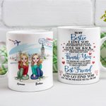 Personalized to My Bestie I Love You Travel Theme White Ceramic Mug Friendship Gifts for Office and Home